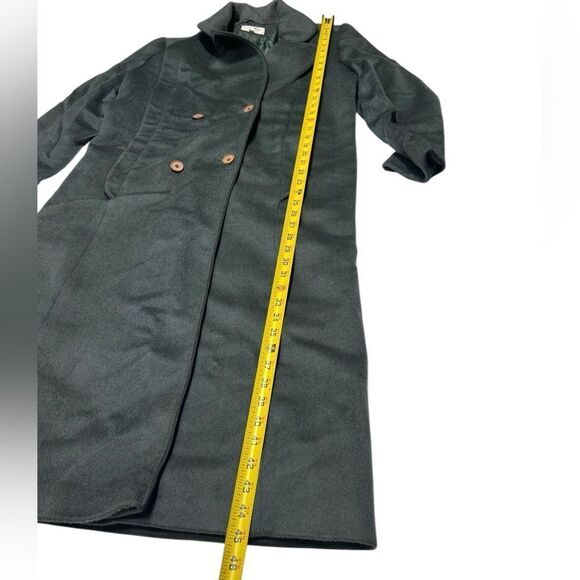 Vintage 100% Wool John Weitz Long Gray Double Breasted Peacoat Winter Coat Fall - Picture 8 of 8